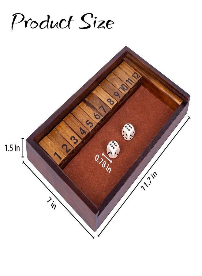 WodGod Shut The Box Game with 12 Pcs Wooden Numbers，Wooden Board Table Math Game - Image 3